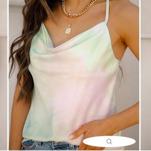 Do+be cowl neck satin tank
